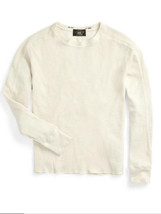 RRL Ralph Lauren Other - RRL Ralph Lauren textured Waffle-Knit Cream Long‎ Sleeve Shirt Mens medium